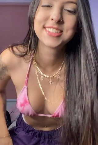 Pretty Julia Guerra in Pink Bikini Top