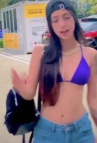 3. Julia Guerra Looks Hot in Violet Bikini Top