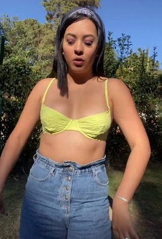 Erotic Karen Bustillos in Lime Green Bra