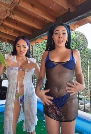 1. Hot Karen Bustillos at the Swimming Pool with Bouncing Boobs