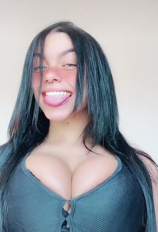 1. Magnificent Karniello Shows Cleavage in Black Crop Top and Bouncing Boobs