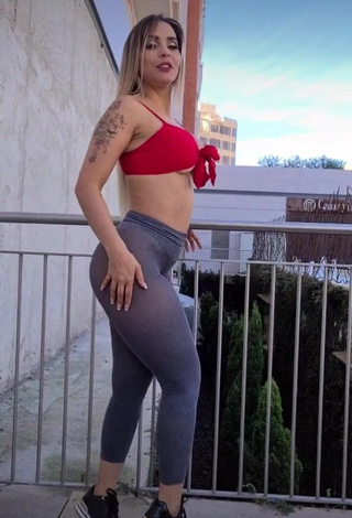 1. Erotic Kiarablaysexy in Grey Leggings on the Balcony (Underboob)