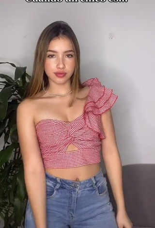 1. Irresistible Laura Jaramillo in Checkered Crop Top and Bouncing Boobs