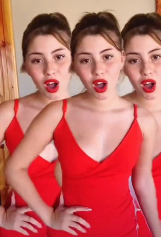 1. Erotic Mafe Bertero in Red Dress and Bouncing Tits