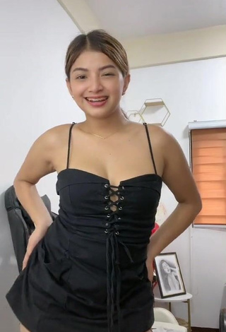 1. Erotic Marylaine Amahit in Black Dress