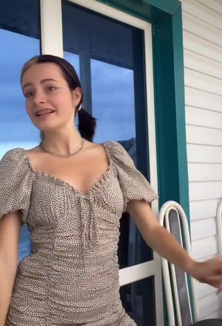 2. Erotic Nika in Dress and Bouncing Boobs