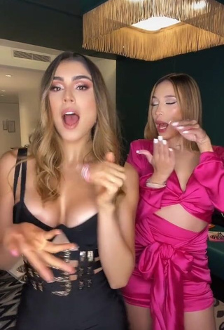 Irresistible Paula Galindo Shows Cleavage in Dress