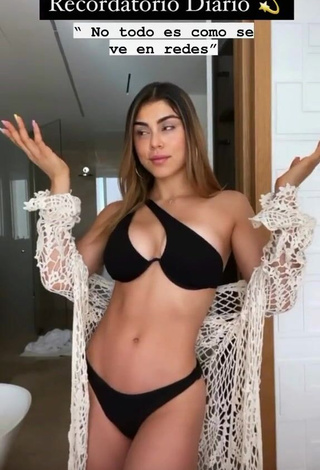 1. Erotic Paula Galindo in Black Bikini (Side Boob)