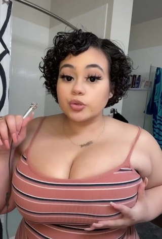 Irresistible Phaith Montoya Shows Cleavage in Striped Top