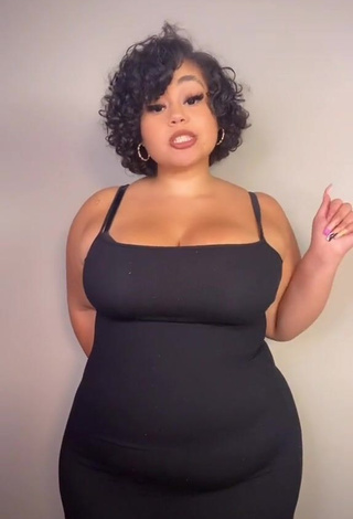 2. Cute Phaith Montoya Shows Cleavage in Black Dress and Bouncing Boobs