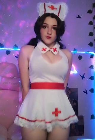 1. Sweetie Ryn GamerGirl Egirl Shows Cleavage in White Dress and Bouncing Boobs