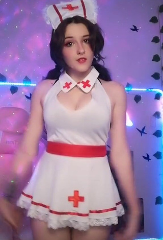 3. Sweetie Ryn GamerGirl Egirl Shows Cleavage in White Dress and Bouncing Boobs