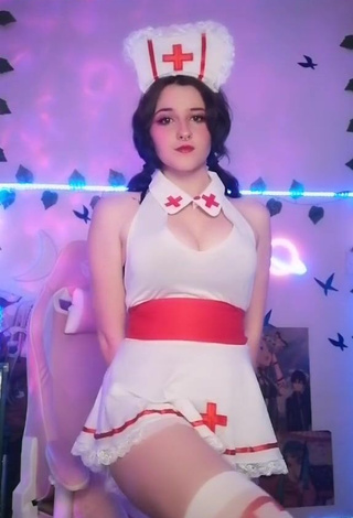 1. Beautiful Ryn GamerGirl Egirl Shows Cleavage in Sexy White Dress