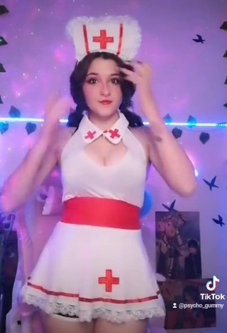 3. Amazing Ryn GamerGirl Egirl Shows Cleavage in Hot White Dress