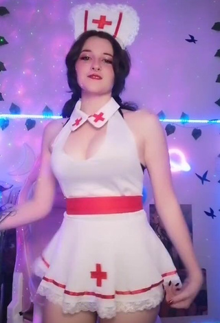 3. Irresistible Ryn GamerGirl Egirl Shows Cleavage in White Dress