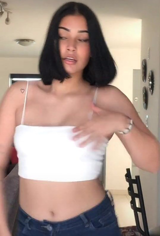 Beautiful Valeria Figueroa in Sexy White Crop Top