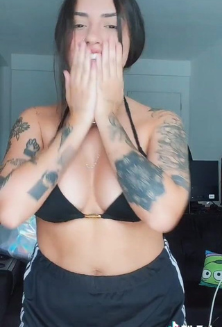 3. Captivating Vitoria Marcilio Shows Cleavage in Black Bikini Top and Bouncing Boobs