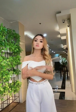 1. Hot Raven Charizz in White Crop Top