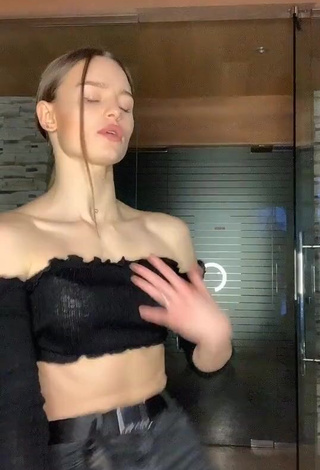 1. Sexy Zava_ly in Black Crop Top