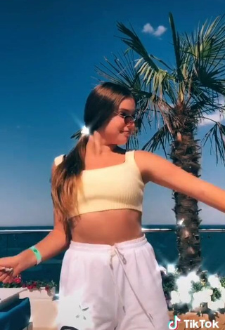 3. Captivating Zelenskaya Darina in Crop Top at the Seafront