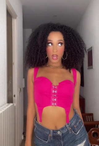 1. Sweetie Aina da Silva in Pink Crop Top