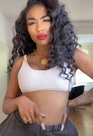 1. Erotic Alicia Awa in White Crop Top