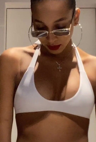 2. Hot Alisha Kone Shows Cleavage in White Bikini Top and Bouncing Boobs