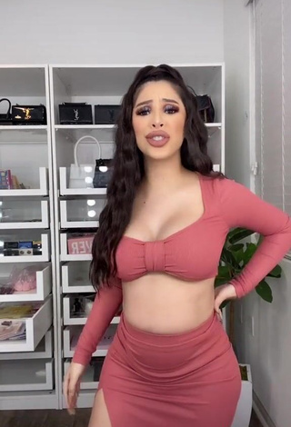 Cute Alondra Ortiz Shows Cleavage in Crop Top