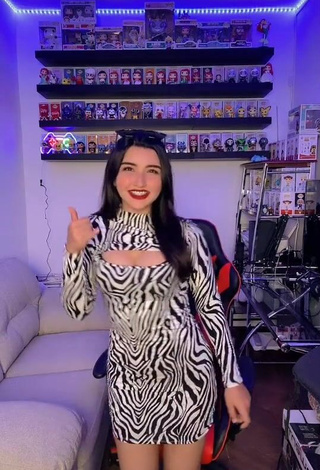 Captivating Andyy Tok Shows Cleavage in Zebra Dress