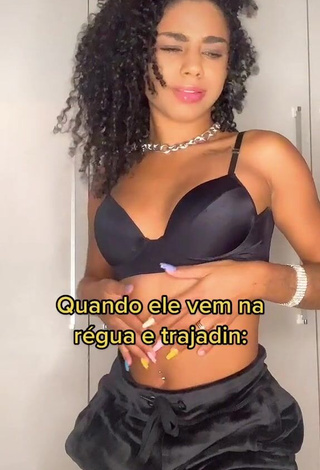 1. Sweetie Angel Oficial Shows Cleavage in Black Bra