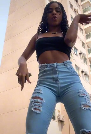 2. Sexy Angel Oficial in Black Crop Top