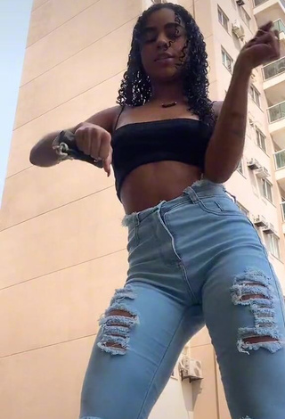 3. Sexy Angel Oficial in Black Crop Top