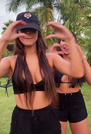 1. Seductive Bianca Jesuino Shows Cleavage in Black Sport Bra