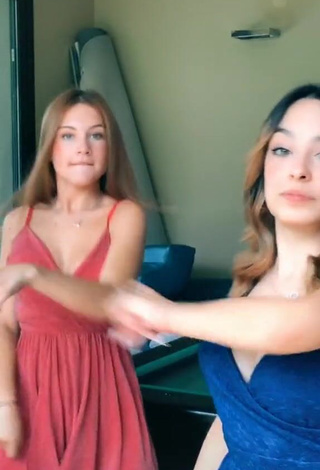 Irresistible Giada Bosetti Shows Cleavage in Blue Dress