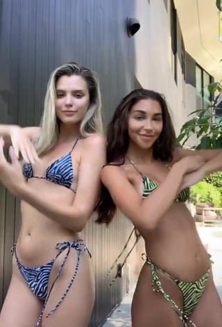 1. Hot Chantel Jeffries Shows Cleavage in Zebra Bikini