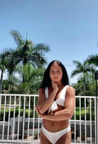 Hot Gabi Butler Shows Cleavage in White Bikini