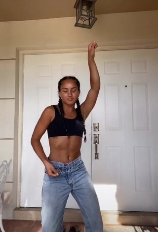 Erotic Gabi Butler in Black Crop Top