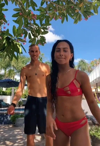 1. Irresistible Gabi Butler Shows Cleavage in Red Bikini