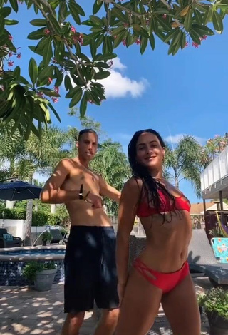 3. Irresistible Gabi Butler Shows Cleavage in Red Bikini