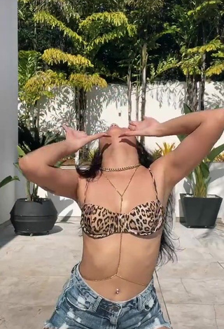 3. Sexy Rebeca Barreto in Leopard Bikini Top