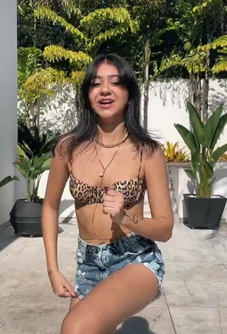 Sweetie Rebeca Barreto in Leopard Bikini Top