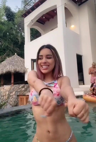 1. Irresistible Brianda Deyanara Moreno Guerrero in Floral Bikini at the Pool