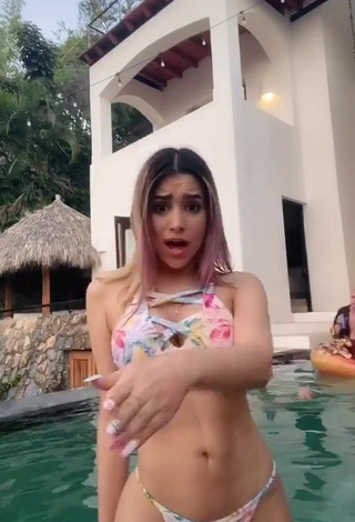 Irresistible Brianda Deyanara Moreno Guerrero in Floral Bikini at the Pool