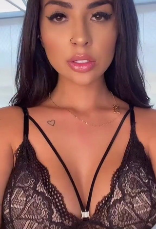 1. Irresistible Pamella Fuego Shows Cleavage in Black Bra