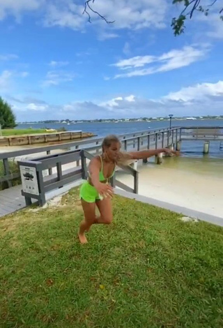 Irresistible Cassidy Thompson in Bikini Top at the Beach while doing Fitness Exercises