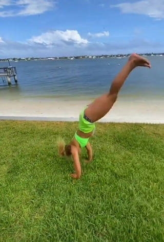 3. Irresistible Cassidy Thompson in Bikini Top at the Beach while doing Fitness Exercises