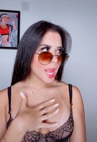 Erotic Cinthia Cruz Shows Cleavage in Bodysuit