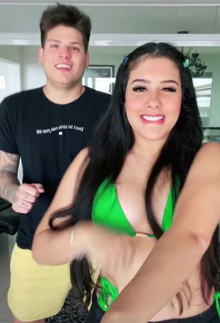 Cute Cinthia Cruz in Green Bikini