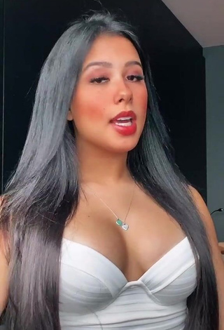 1. Beautiful Cinthia Cruz Shows Cleavage in Sexy White Crop Top