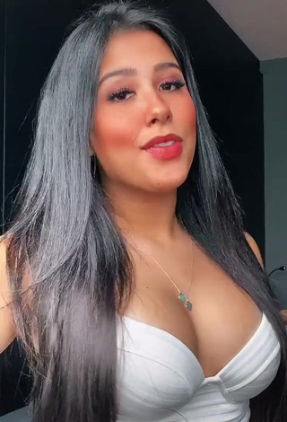 Beautiful Cinthia Cruz Shows Cleavage in Sexy White Crop Top